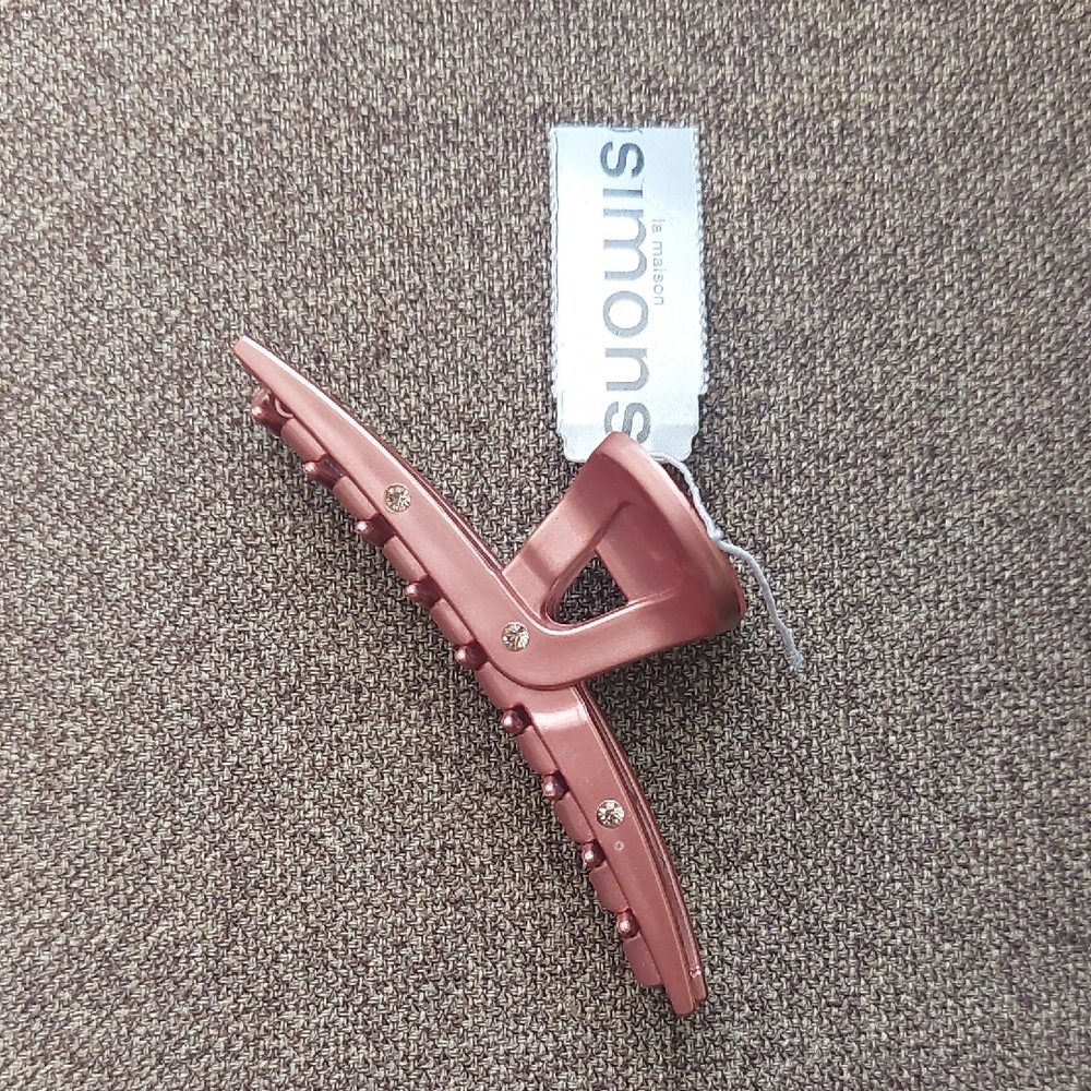 Simons Rose Hair Clip with Rhinestones